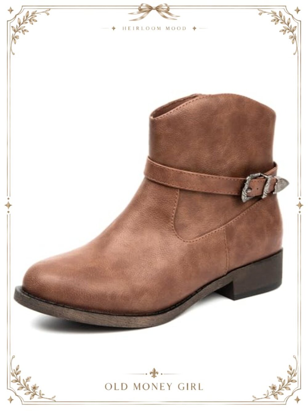 Women's Faux Leather Ankle Booties Western Chunky Block Heel Side Zip Boots